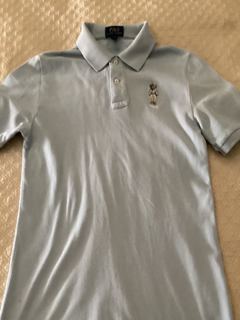 Polo Ralph Lauren boys size 14/16 bear theme blue polo
